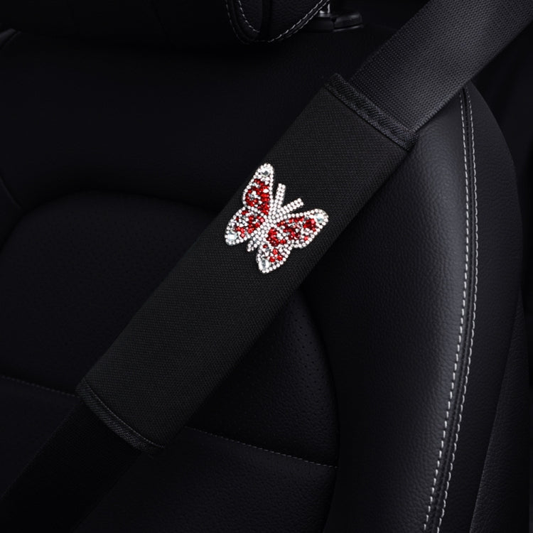 Car Seat Belt Cover Diamond Butterfly Shoulder Strap Cushion Cover, 6.5x23cm