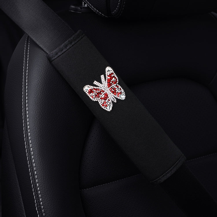 Car Seat Belt Cover Diamond Butterfly Shoulder Strap Cushion Cover, 6.5x23cm
