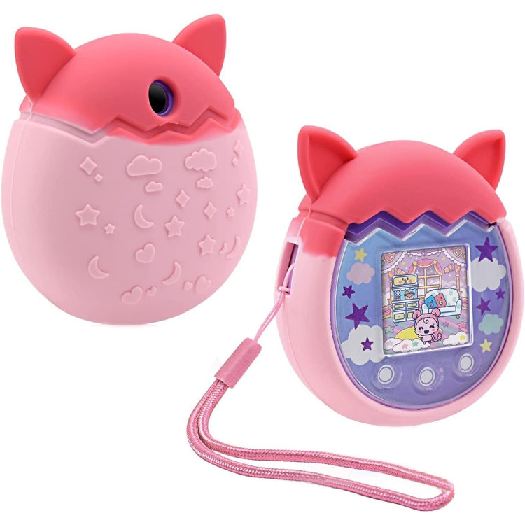 For Tamagotchi Pix Cartoon Electronic Pet Game Console Anti-Slip And Anti-Fall Silicone Protective Cover, Blue, Pink, Purple