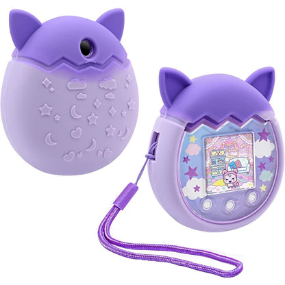 For Tamagotchi Pix Cartoon Electronic Pet Game Console Anti-Slip And Anti-Fall Silicone Protective Cover, Blue, Pink, Purple