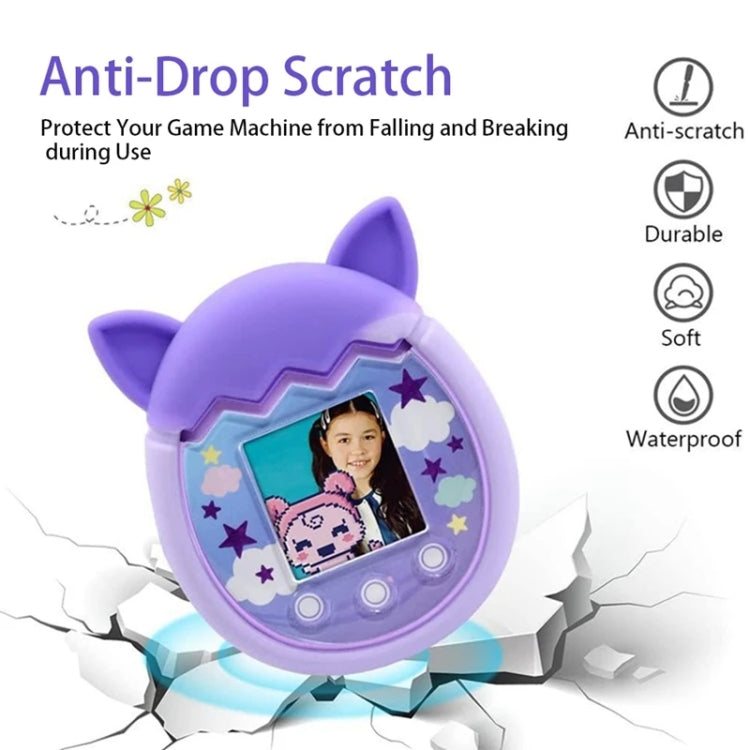 For Tamagotchi Pix Cartoon Electronic Pet Game Console Anti-Slip And Anti-Fall Silicone Protective Cover, Blue, Pink, Purple