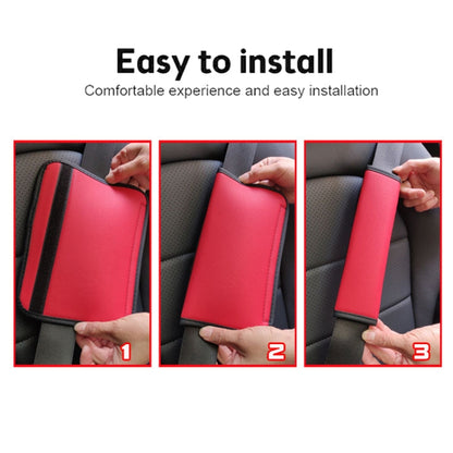 Skin Feeling Car Leather Seat Belt Cover Shoulder Pads, 6.5x23cm