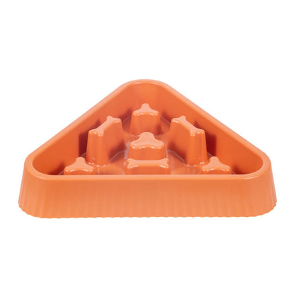 Triangle Bone Pet Slow Food Bowl Dogs Cats Eating Bowls, Pink, Yellow, Blue