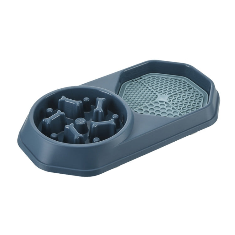 Bone Slow Food Lick Bowl Pet Diet Double Bowl Dog Cat Food Bowl, Red, Yellow, Blue