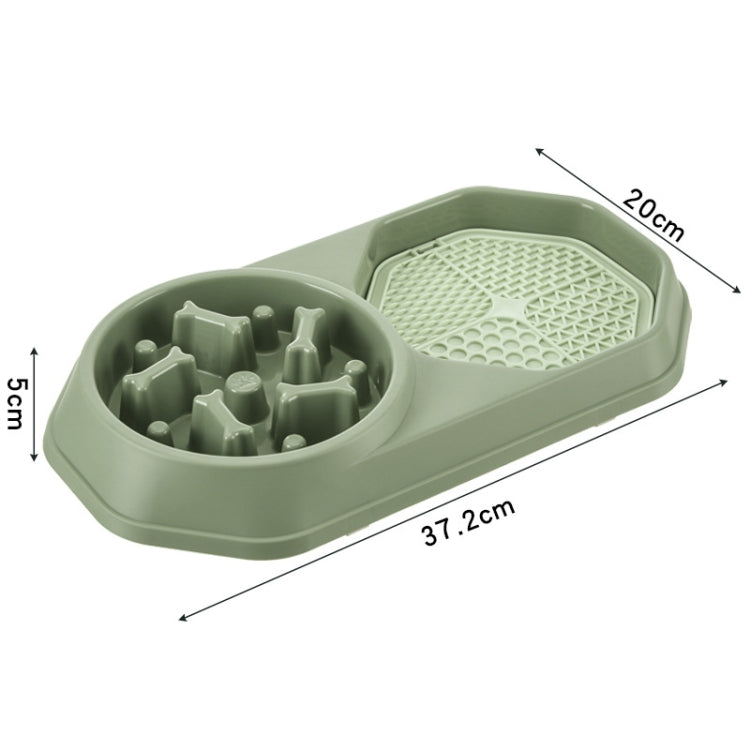 Bone Slow Food Lick Bowl Pet Diet Double Bowl Dog Cat Food Bowl, Red, Yellow, Blue