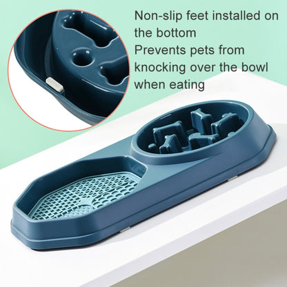 Bone Slow Food Lick Bowl Pet Diet Double Bowl Dog Cat Food Bowl, Red, Yellow, Blue
