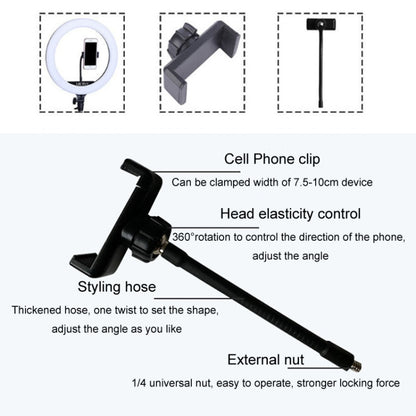 Live Beauty Ring Light Phone Clip 360 Rotating Heads Hose Clamp Stand, 360 Rotating Heads Hose Clamp Stand