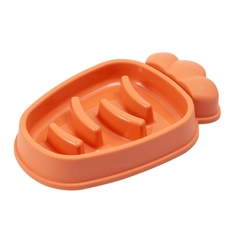 Radish Shape Dog Slow Food Bowl Anti-Tip Over Pet Bowl, Mango Yellow, Orange, Blue
