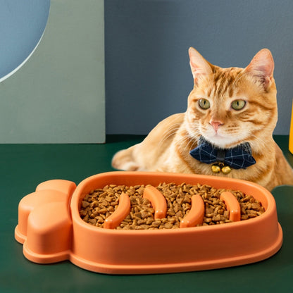Radish Shape Dog Slow Food Bowl Anti-Tip Over Pet Bowl, Mango Yellow, Orange, Blue