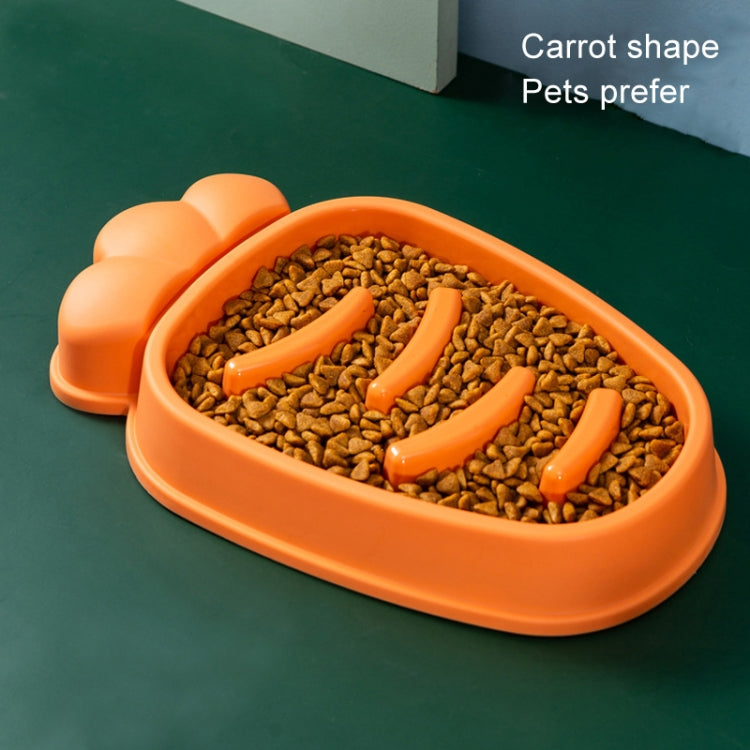 Radish Shape Dog Slow Food Bowl Anti-Tip Over Pet Bowl, Mango Yellow, Orange, Blue