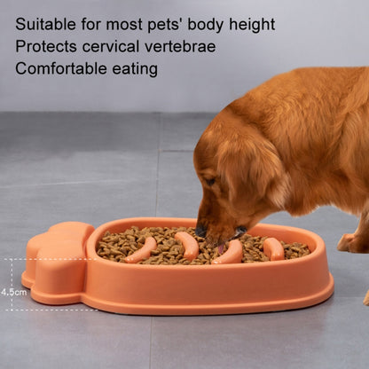 Radish Shape Dog Slow Food Bowl Anti-Tip Over Pet Bowl, Mango Yellow, Orange, Blue