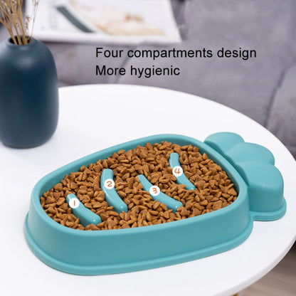 Radish Shape Dog Slow Food Bowl Anti-Tip Over Pet Bowl, Mango Yellow, Orange, Blue