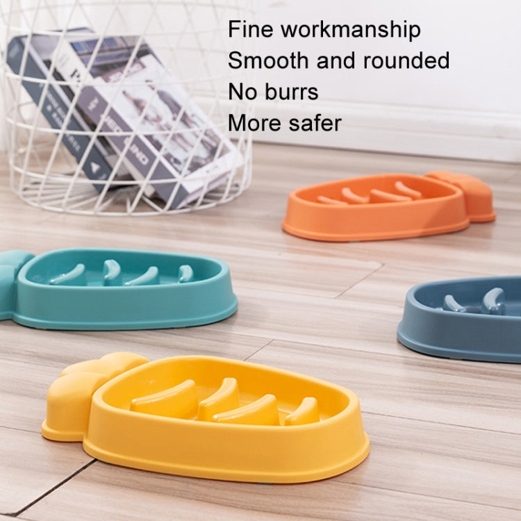 Radish Shape Dog Slow Food Bowl Anti-Tip Over Pet Bowl, Mango Yellow, Orange, Blue