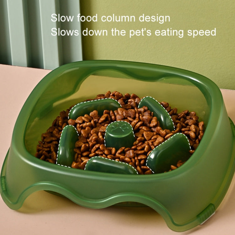 Square Light Transparent Slow Food Pet Bowl Dog Food Cat Food Bowl, Orange, Gray, Blue