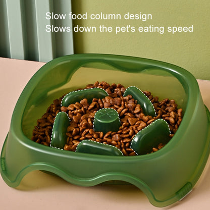 Square Light Transparent Slow Food Pet Bowl Dog Food Cat Food Bowl, Orange, Gray, Blue