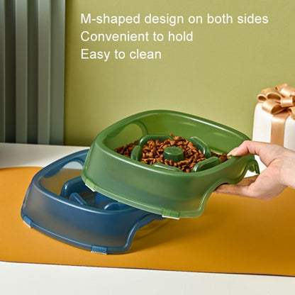 Square Light Transparent Slow Food Pet Bowl Dog Food Cat Food Bowl, Orange, Gray, Blue
