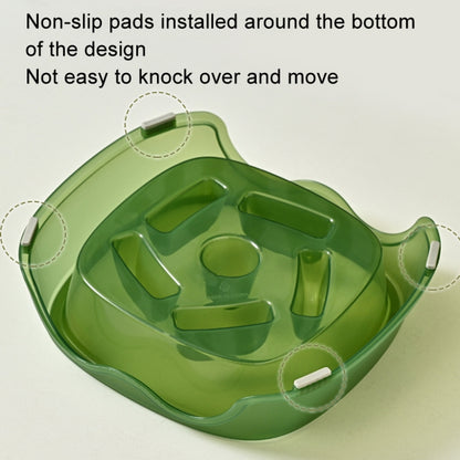 Square Light Transparent Slow Food Pet Bowl Dog Food Cat Food Bowl, Orange, Gray, Blue