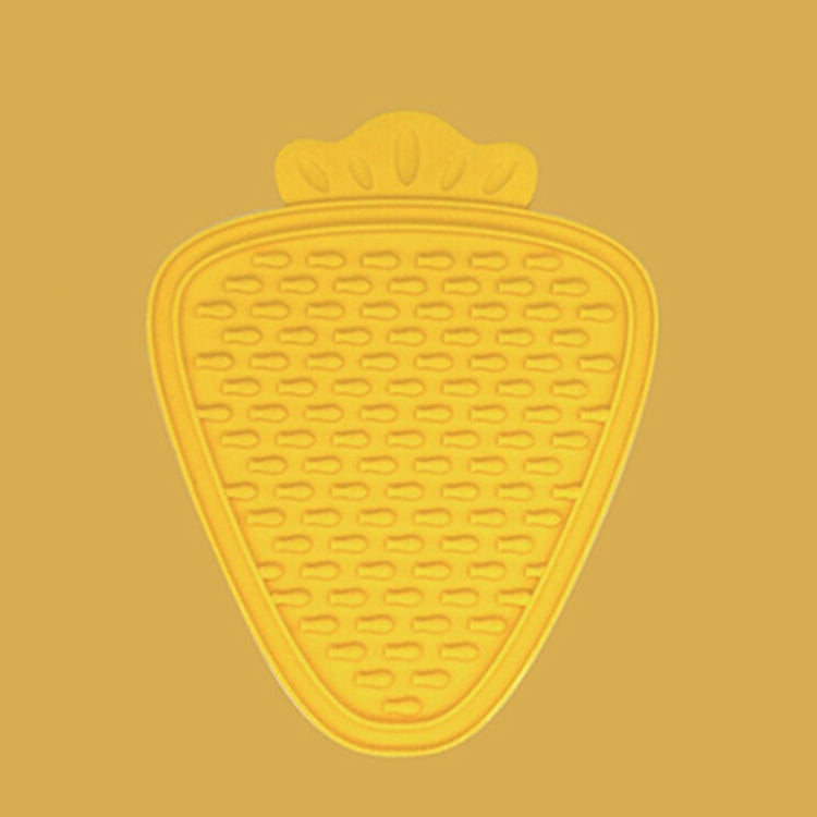 Silicone Pet Licking Mat Suction Cup Carrot Shape Placemat Cat and Dog Food Retarder, Yellow, Rose Red, Orange