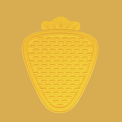 Silicone Pet Licking Mat Suction Cup Carrot Shape Placemat Cat and Dog Food Retarder, Yellow, Rose Red, Orange