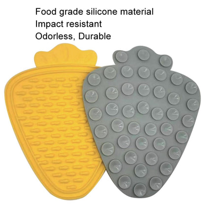 Silicone Pet Licking Mat Suction Cup Carrot Shape Placemat Cat and Dog Food Retarder, Yellow, Rose Red, Orange