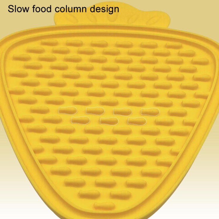 Silicone Pet Licking Mat Suction Cup Carrot Shape Placemat Cat and Dog Food Retarder, Yellow, Rose Red, Orange