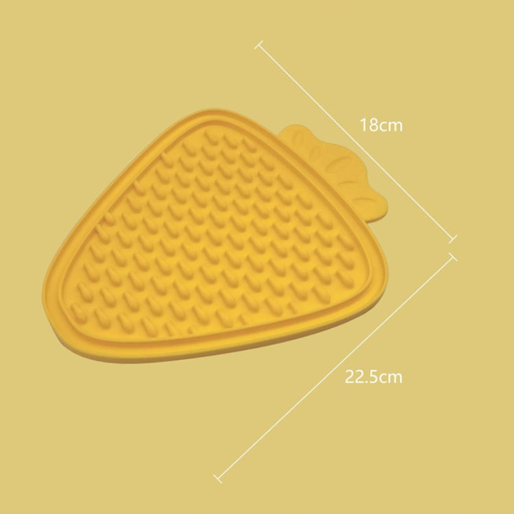 Silicone Pet Licking Mat Suction Cup Carrot Shape Placemat Cat and Dog Food Retarder, Yellow, Rose Red, Orange