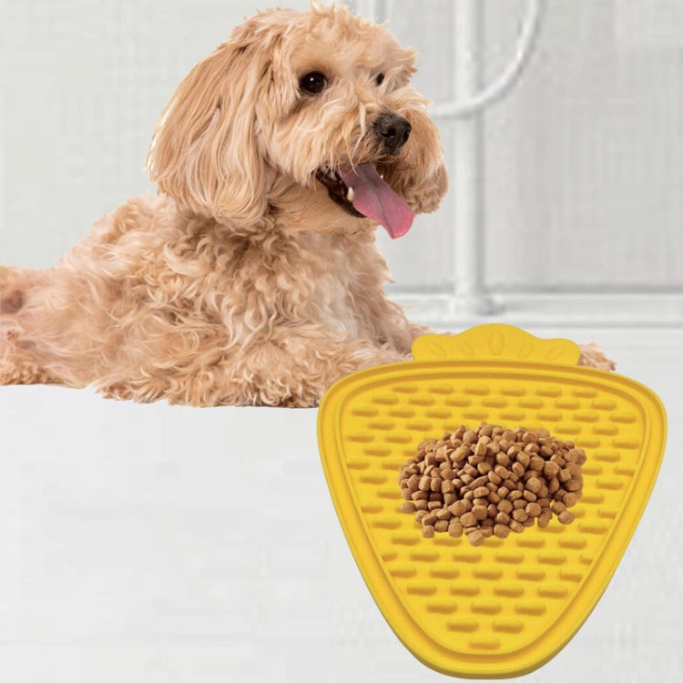 Silicone Pet Licking Mat Suction Cup Carrot Shape Placemat Cat and Dog Food Retarder, Yellow, Rose Red, Orange