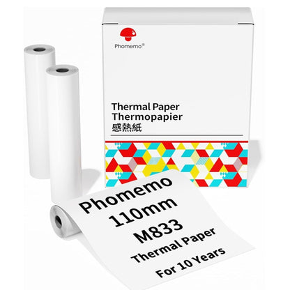 Writing Quick-Drying Thermal Paper 10-Year Long-Lasting For M832 / M833 / M834 / M835 Printer, Phomemo 3rolls /Box 53mm, Phomemo 3rolls /Box 80mm, Phomemo 3rolls /Box 110mm, Phomemo 2rolls /Box A4, Phomemo 4rolls /Box A4, Phomemo 2rolls /Box Letter