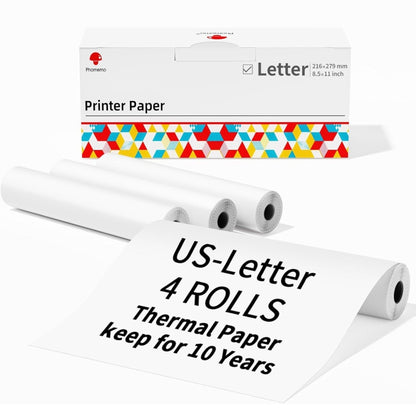 Writing Quick-Drying Thermal Paper 10-Year Long-Lasting For M832 / M833 / M834 / M835 Printer, Phomemo 3rolls /Box 53mm, Phomemo 3rolls /Box 80mm, Phomemo 3rolls /Box 110mm, Phomemo 2rolls /Box A4, Phomemo 4rolls /Box A4, Phomemo 2rolls /Box Letter