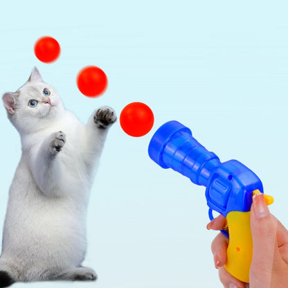 Cat Interactive Plush Toy Silent Plush Ball Launcher Pet Toy Balls, Launcher + 100 Balls, Launcher + 50 Balls, Launcher + 30 Balls, Launcher + 20 Balls