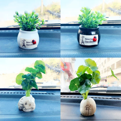 Mini Car Potted Ornaments Decoration Simulated Flower Pots, Lucky Fruit White Bottle, Lucky Fruit Black Bottle, Stop Talking Jar, Zen Jar