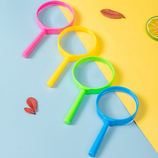 4pcs Children Color Magnifier 60mm Handheld Plastic Magnifying Glass, Color Random Delivery, 60mm 5X