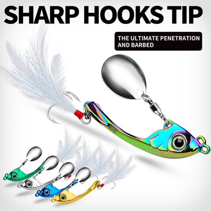 PROBEROS DW570 Fishing Lures Spinning Sequins Long Casting Tremor Swimming VIB Micro Tremor Zinc Alloy Bait, 9g, 13g, 17g