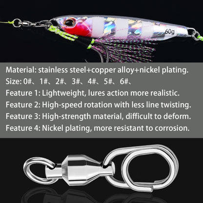 5pcs /Pack PROBEROS DAC006 Lure Baits 8-Type Rings Connector High-Speed Bearing Swivel Oval Pin Fishing Gear Accessories, 22mm, 25mm, 30mm