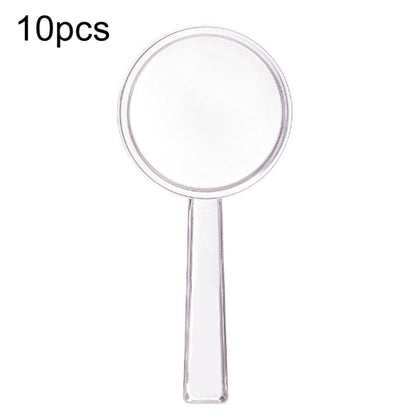 10pcs 3X Magnifying Glass Plastic Transparent Integrated Handheld HD Children Toy Magnifier, 40mm, 28mm
