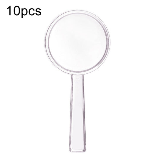 10pcs 3X Magnifying Glass Plastic Transparent Integrated Handheld HD Children Toy Magnifier, 40mm, 28mm