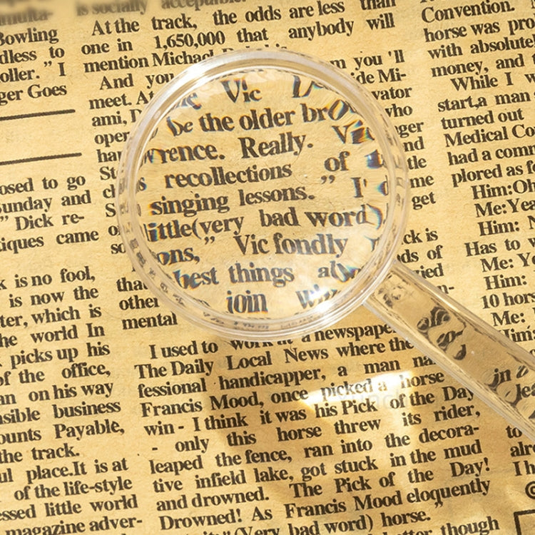 10pcs 3X Magnifying Glass Plastic Transparent Integrated Handheld HD Children Toy Magnifier, 40mm, 28mm