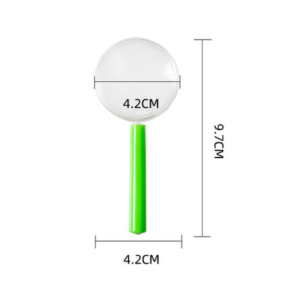 4pcs 40mm 3X Plastic Acrylic Lens Children Teaching Magnifier Color Handle Magnifying Glass, Color Random Delivery, 40mm 3X