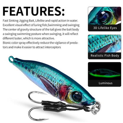 PROBEROS  LF136 Fishing Lure 3D Spray Painted Imitation Bait Long Casting Freshwater Fishing Warbler Bass Leader Lure, 40g, 60g, 30g, 80g