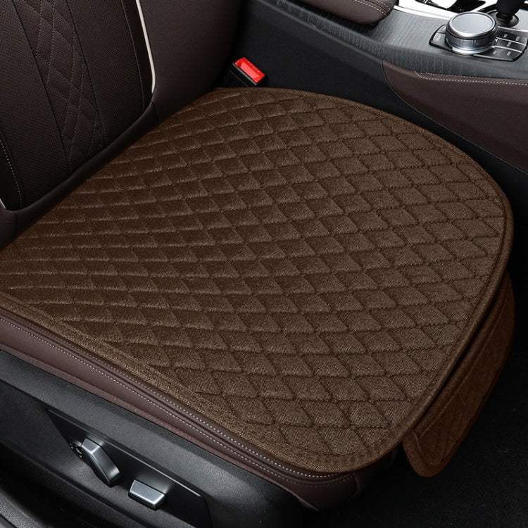 Non-Slip Rhombus Imitation Linen Car Seat Cushion, Brown Front Row, Beige Front Row, Black Front Row, Gray Front Row, Black Back Row, Gray Back Row, Beige Back Row, Brown Back Row