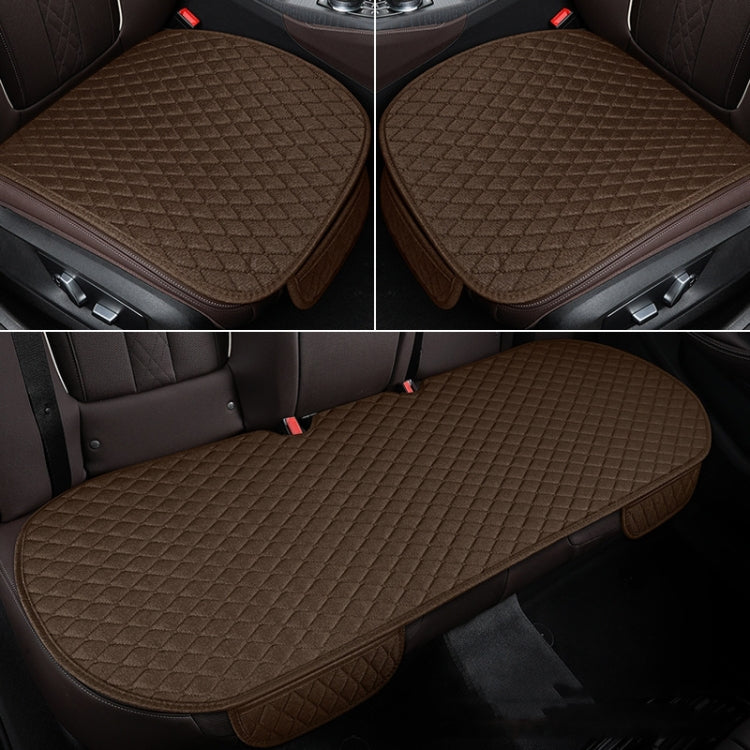 Non-Slip Rhombus Imitation Linen Car Seat Cushion, Brown Front Row, Beige Front Row, Black Front Row, Gray Front Row, Black Back Row, Gray Back Row, Beige Back Row, Brown Back Row