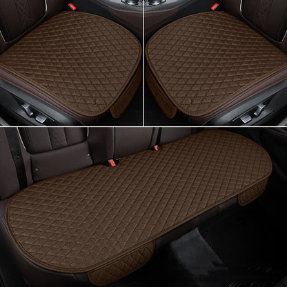 Non-Slip Rhombus Imitation Linen Car Seat Cushion, Brown Front Row, Beige Front Row, Black Front Row, Gray Front Row, Black Back Row, Gray Back Row, Beige Back Row, Brown Back Row