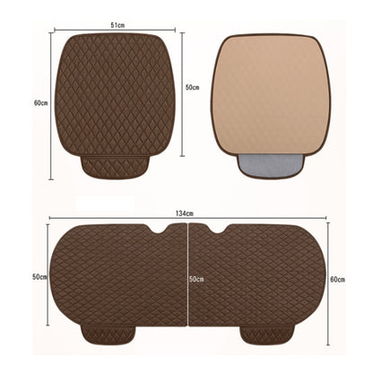 Non-Slip Rhombus Imitation Linen Car Seat Cushion, Brown Front Row, Beige Front Row, Black Front Row, Gray Front Row, Black Back Row, Gray Back Row, Beige Back Row, Brown Back Row