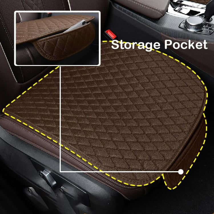 Non-Slip Rhombus Imitation Linen Car Seat Cushion, Brown Front Row, Beige Front Row, Black Front Row, Gray Front Row, Black Back Row, Gray Back Row, Beige Back Row, Brown Back Row