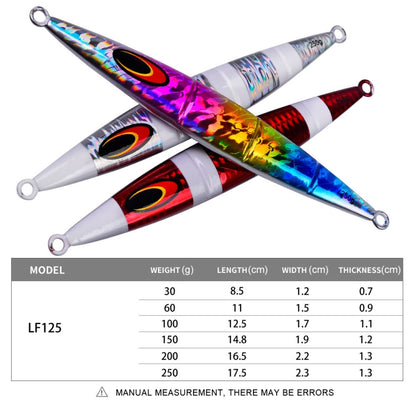 PROBEROS F125 Jogging Steelhead Deep Sea Boat Fishing Lure Rapid Sinking Sea Fishing Fake Bait, 30g, 100g, 150g, 200g, 250g, 60g