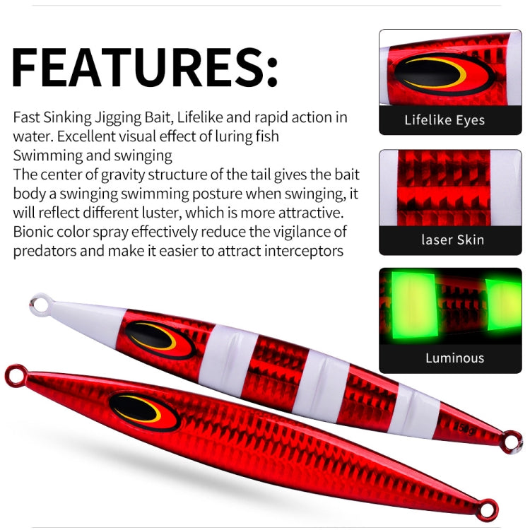 PROBEROS F125 Jogging Steelhead Deep Sea Boat Fishing Lure Rapid Sinking Sea Fishing Fake Bait, 30g, 100g, 150g, 200g, 250g, 60g