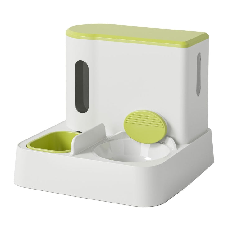 Pet Food Bowl Dog Drinking Fountain Cat Mobile Water Dispenser Automatic Feeding Water Feeder, Basic Gray, Basic Green, Upgrade Gray+Stainless Steel Bowl