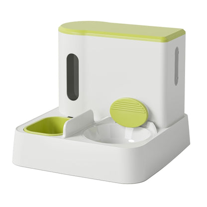 Pet Food Bowl Dog Drinking Fountain Cat Mobile Water Dispenser Automatic Feeding Water Feeder, Basic Gray, Basic Green, Upgrade Gray+Stainless Steel Bowl