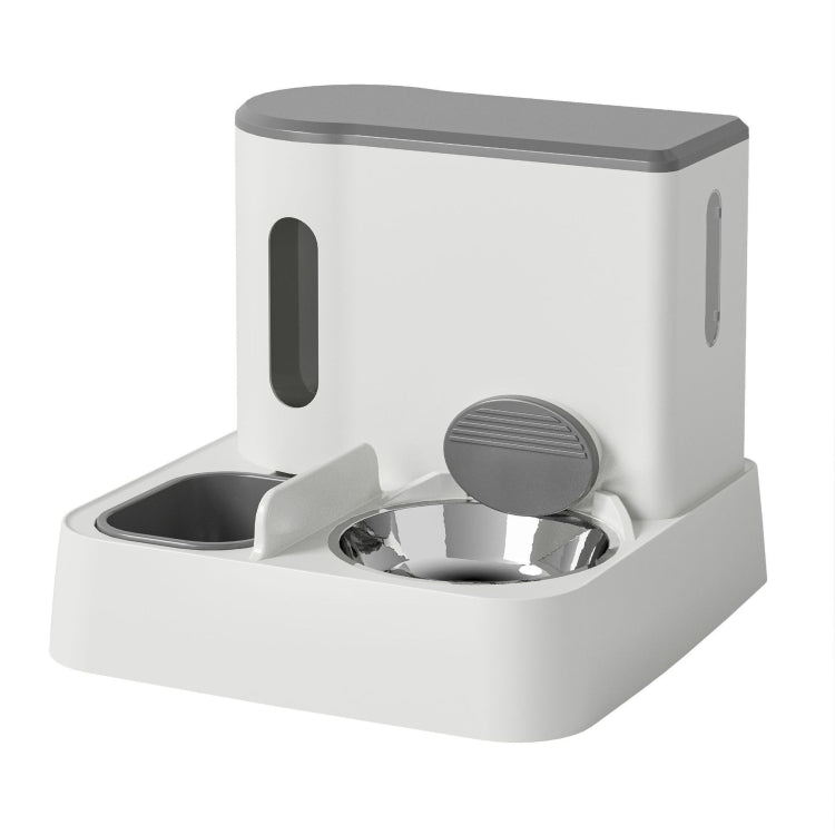 Pet Food Bowl Dog Drinking Fountain Cat Mobile Water Dispenser Automatic Feeding Water Feeder, Basic Gray, Basic Green, Upgrade Gray+Stainless Steel Bowl