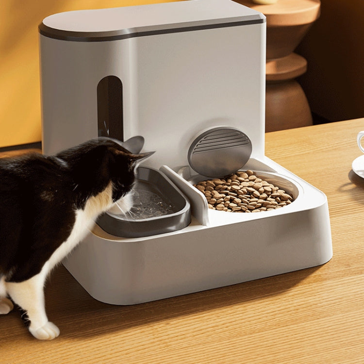 Pet Food Bowl Dog Drinking Fountain Cat Mobile Water Dispenser Automatic Feeding Water Feeder, Basic Gray, Basic Green, Upgrade Gray+Stainless Steel Bowl